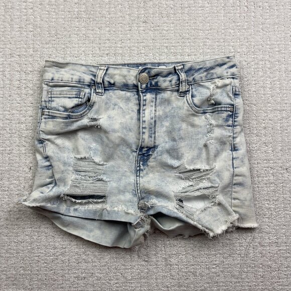 Refuge Denim Miami High Rise Stretch Light wash Cut off Shorts Women’s 7 - Picture 1 of 11